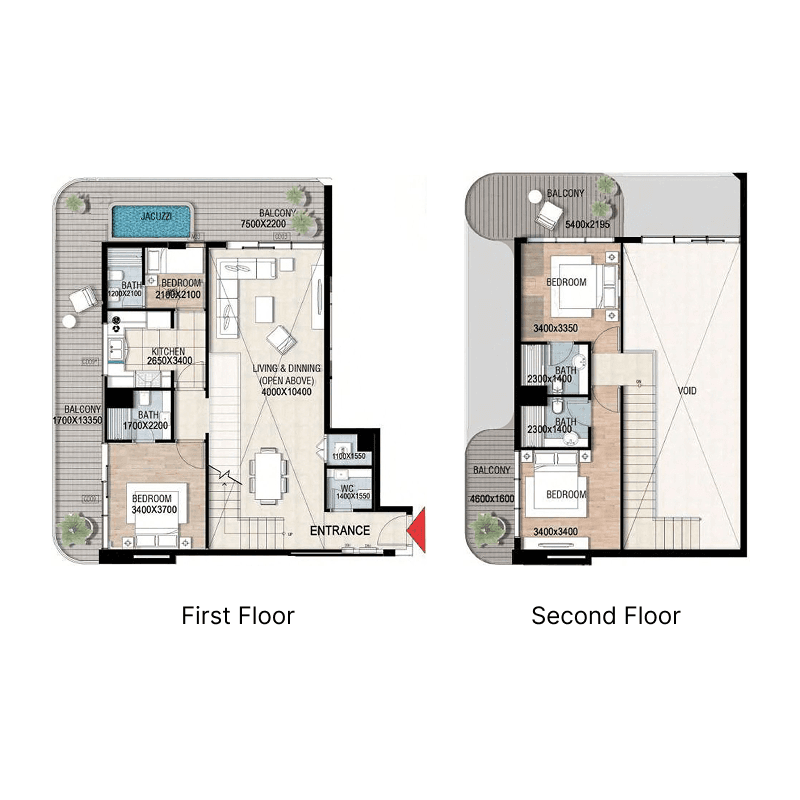 Duplex 3 BR + Pool