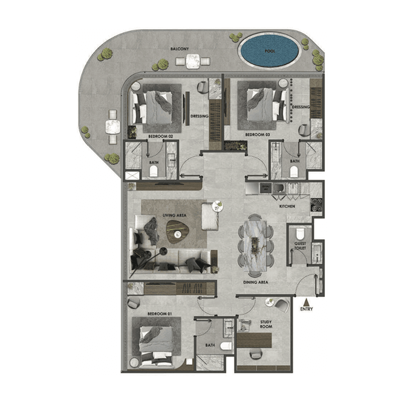 3 BR