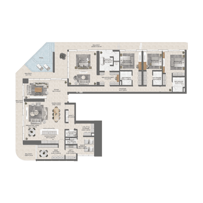 4 BR Penthouse
