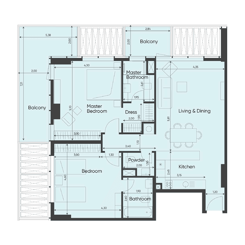 2 BR