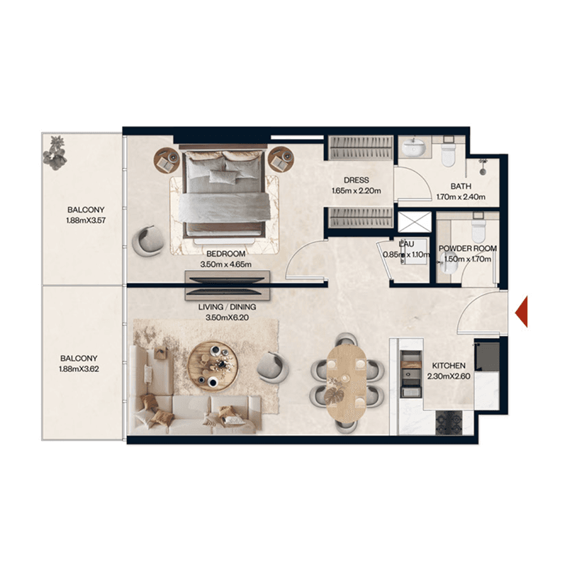 1 BR