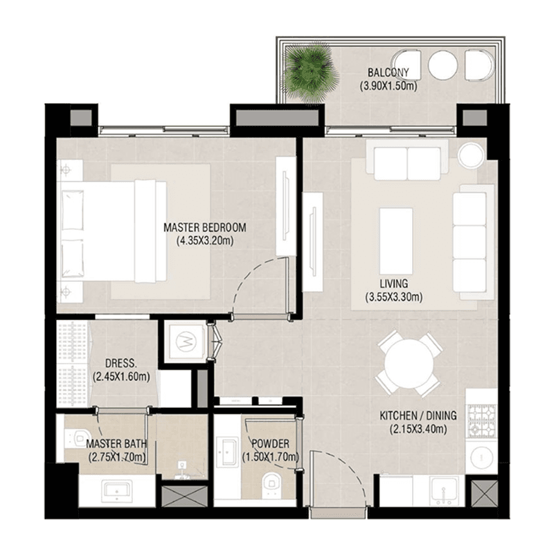 1 BR