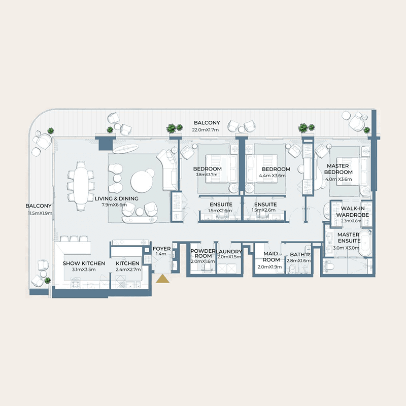 3 BR