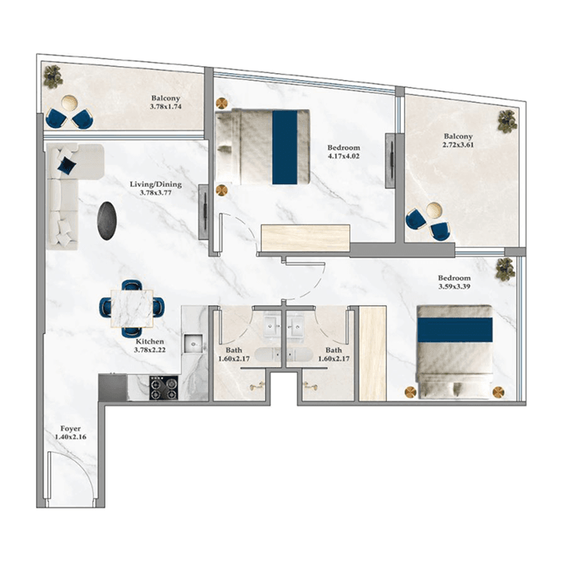 2 BR