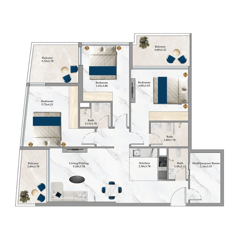 3 BR
