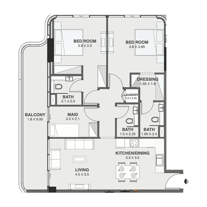 2 BR