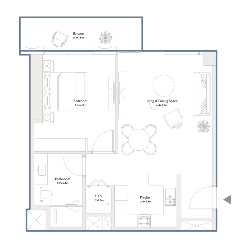 1 BR