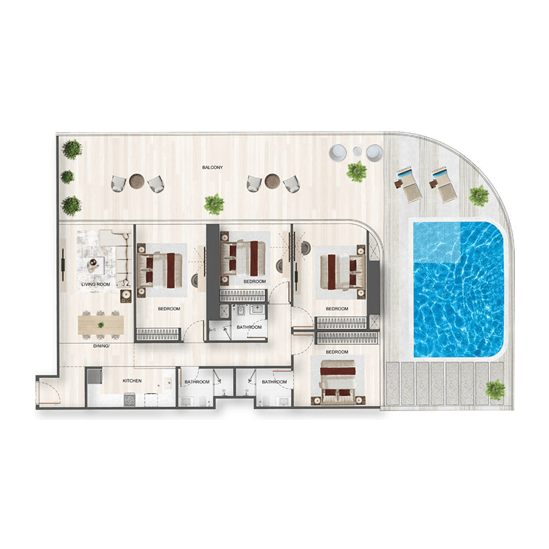 4 BR + Pool