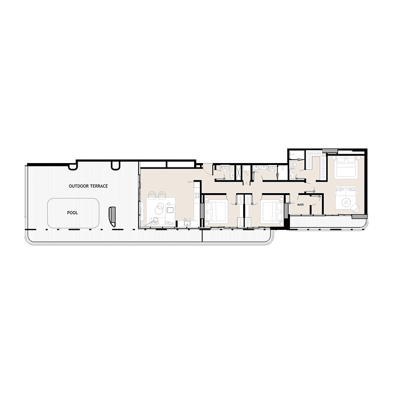 3 BR + Pool