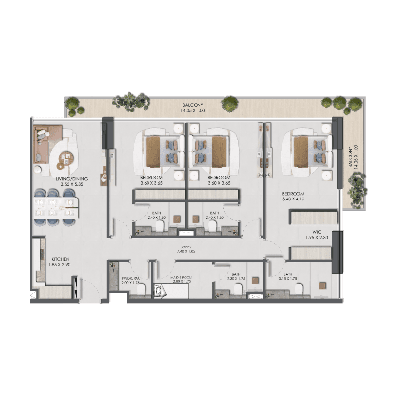 3 BR