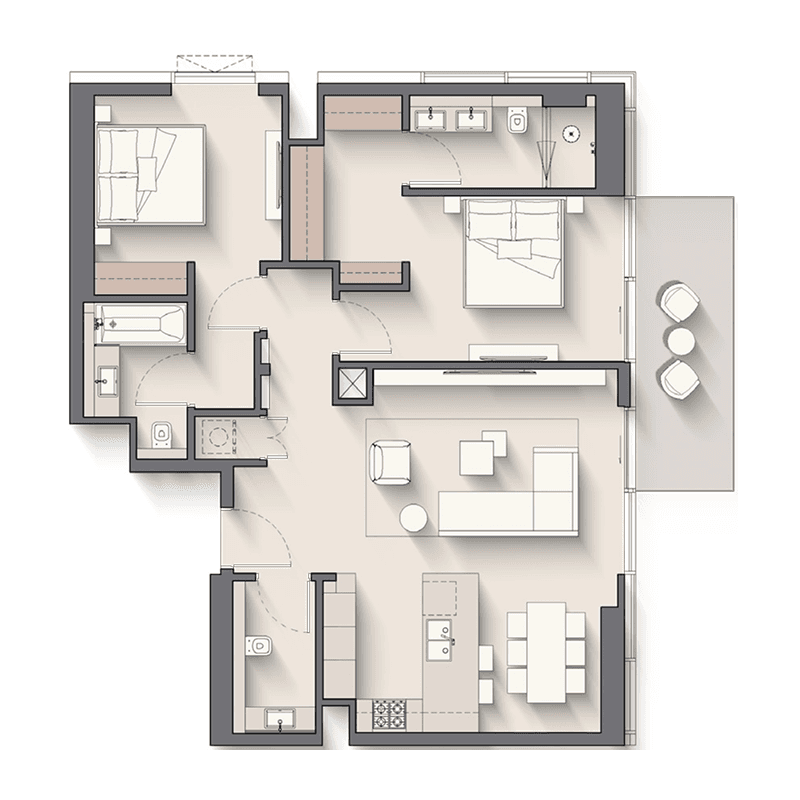 2 BR