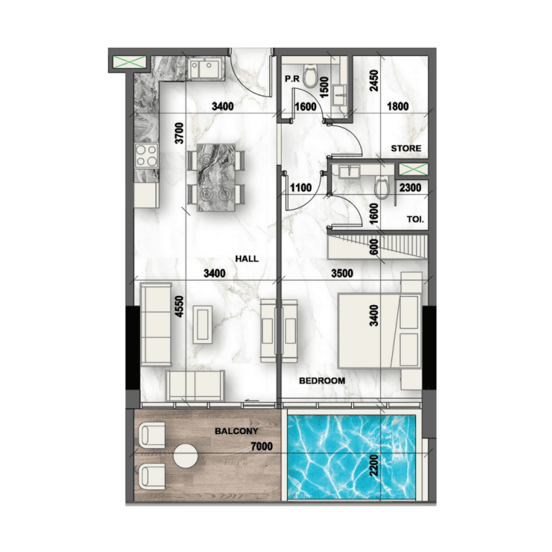 1 BR