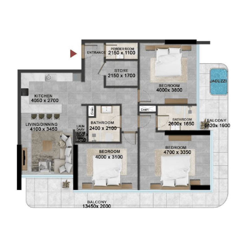 3 BR