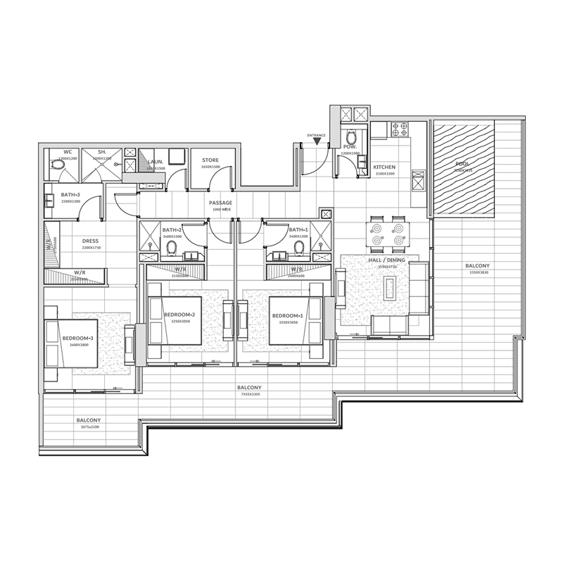 3 BR