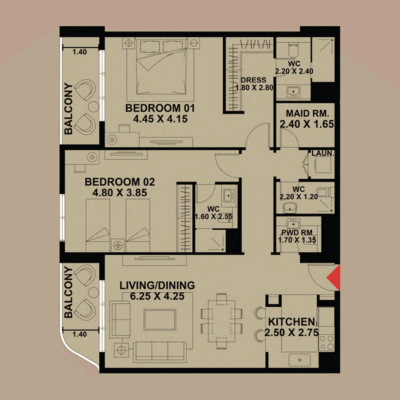 2 BR