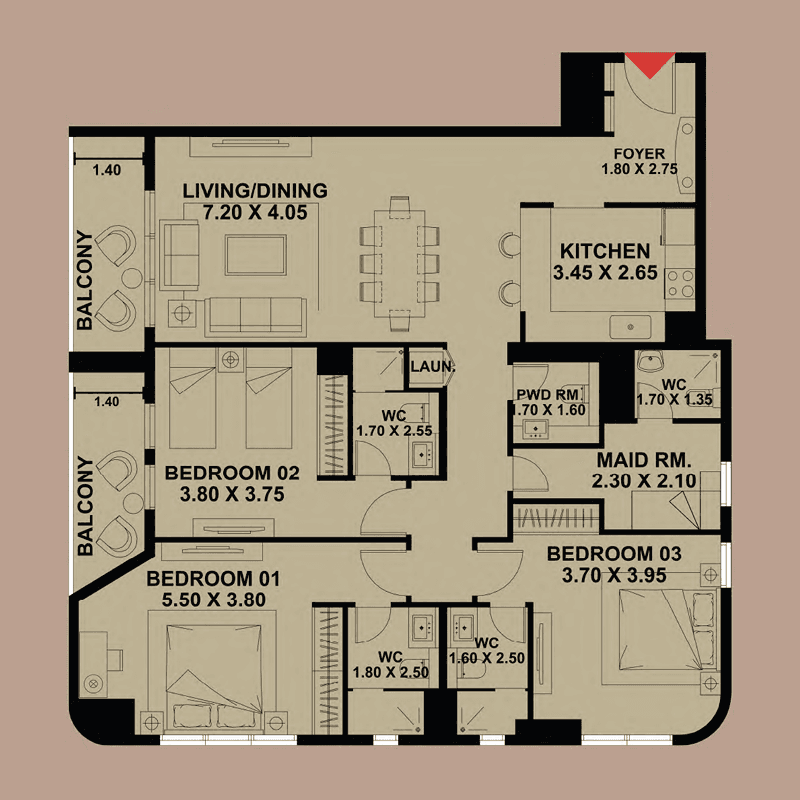 3 BR