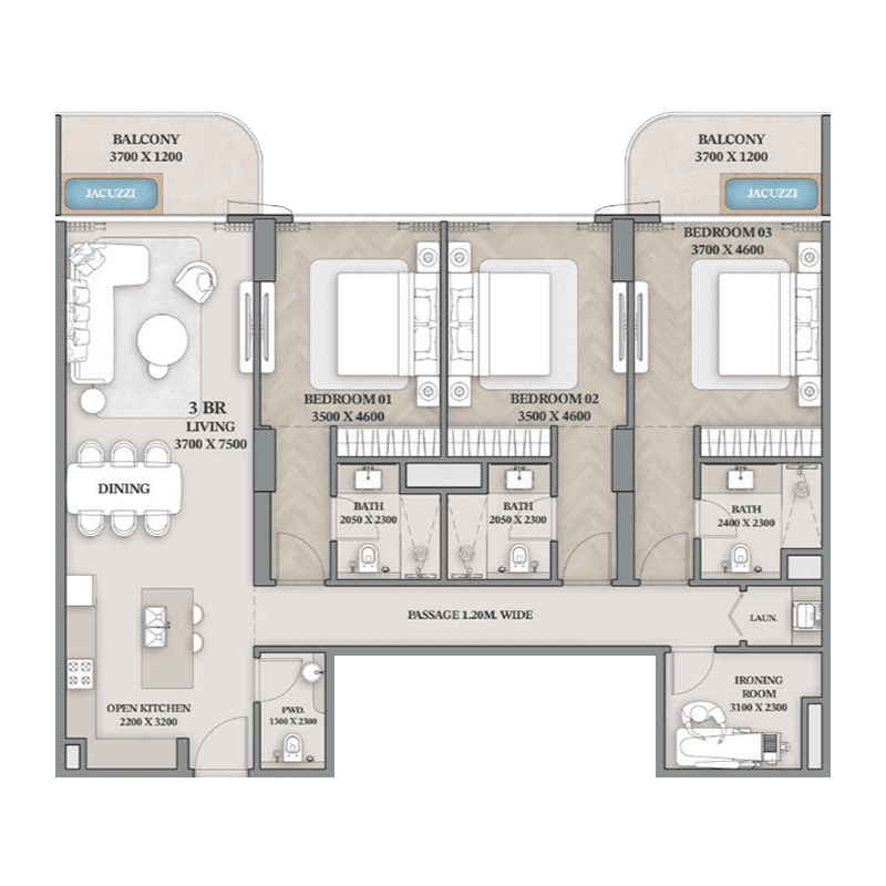 3 BR