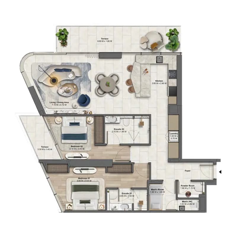 2 BR