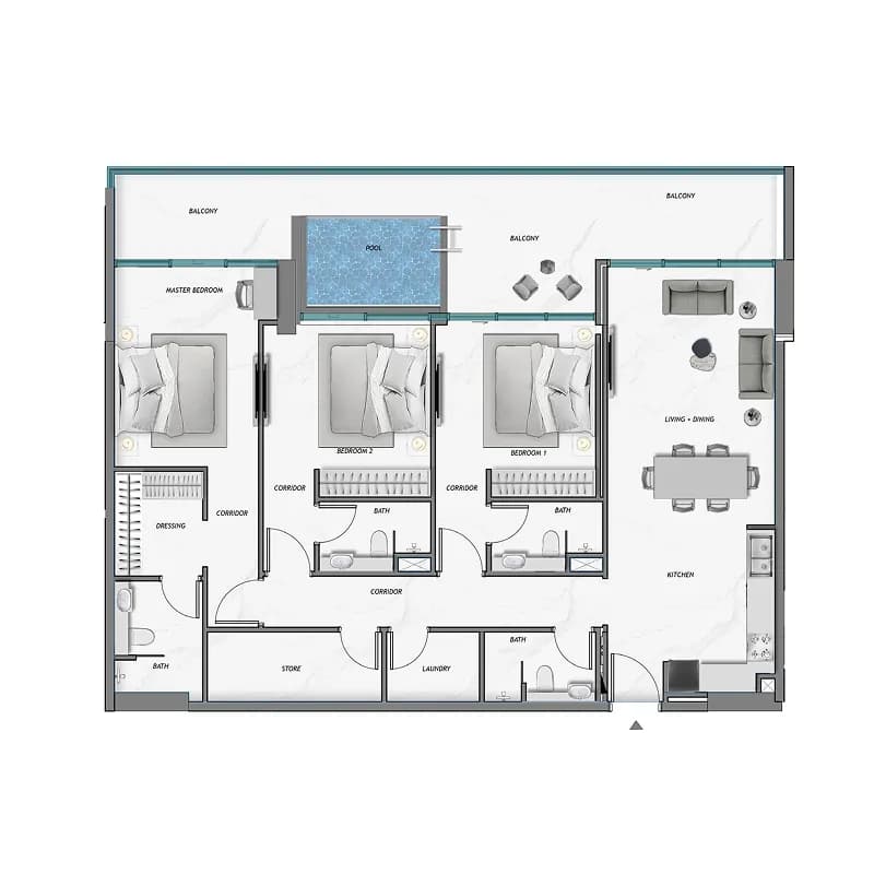 3 BR
