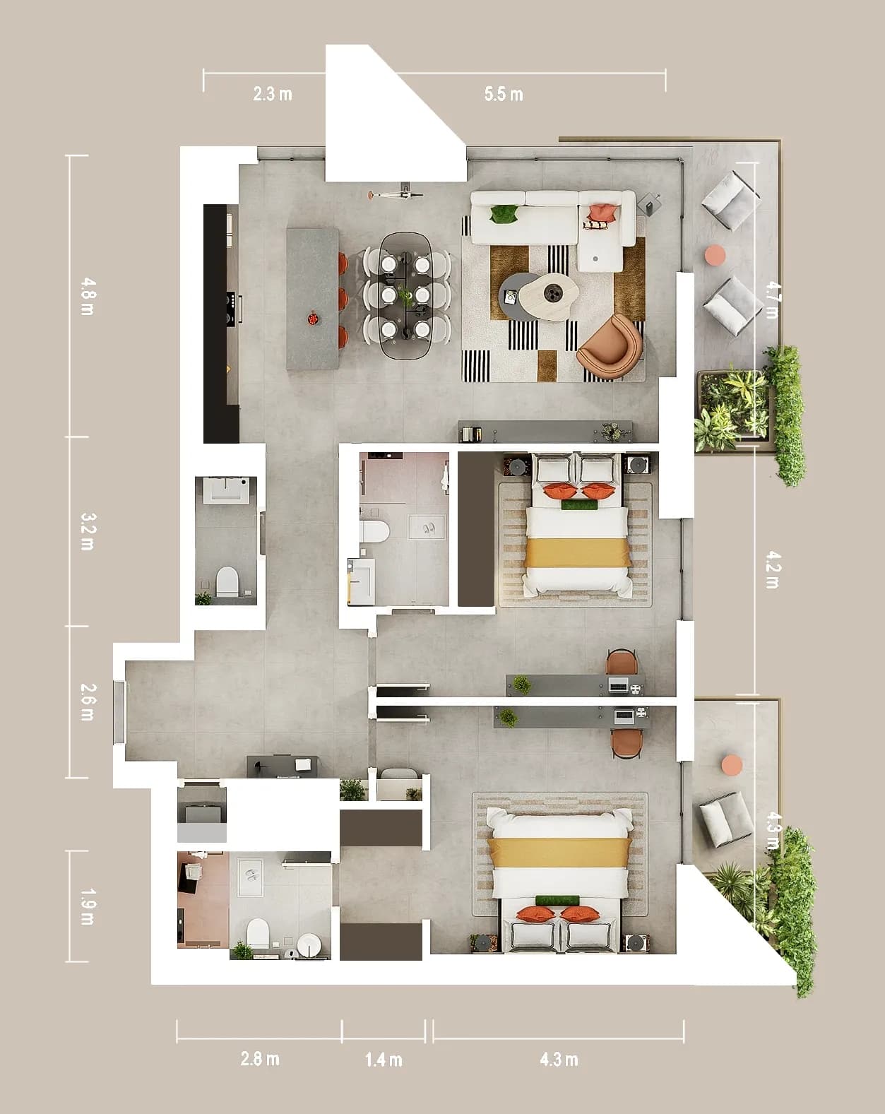 2 BR