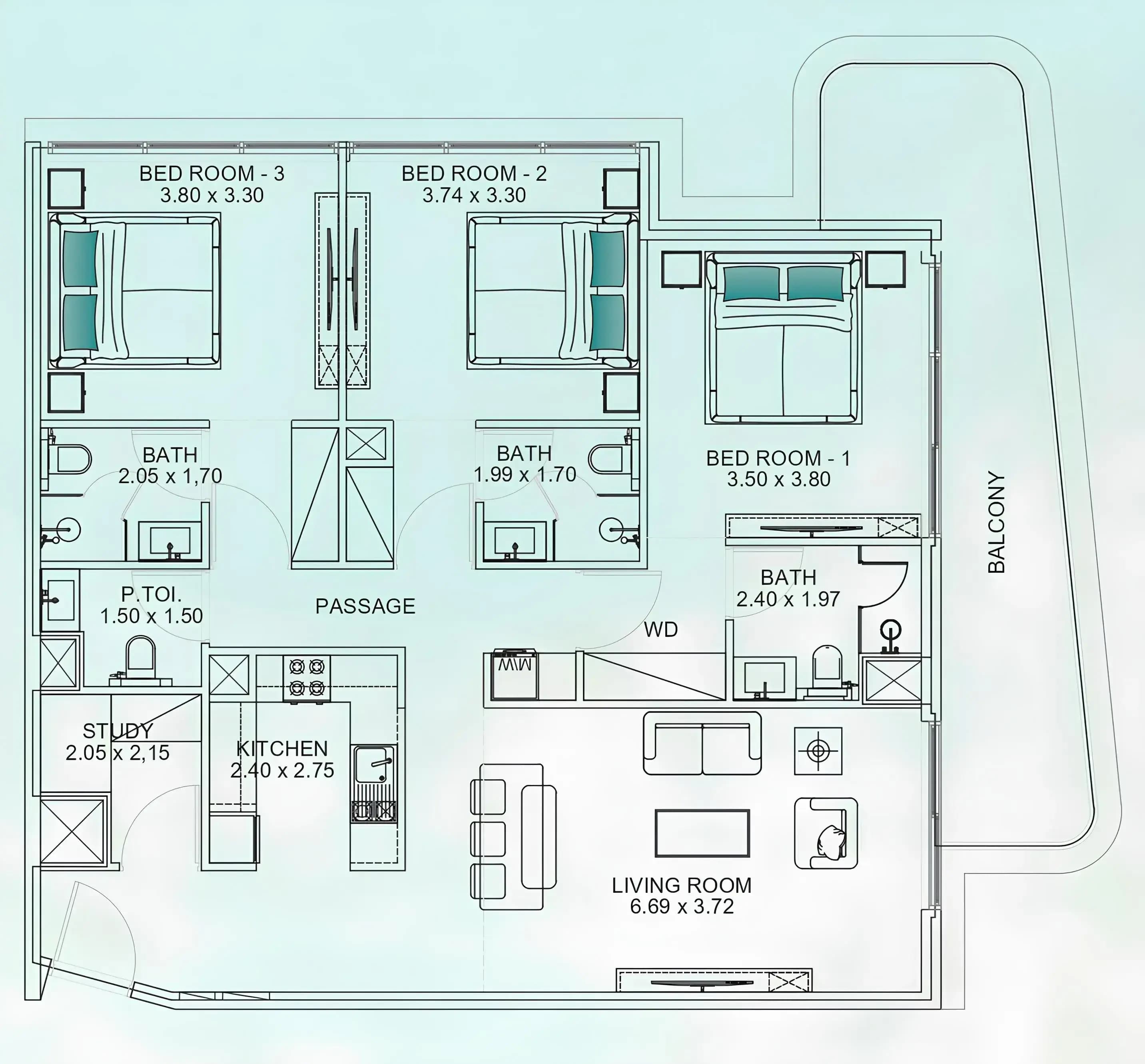 3 BR