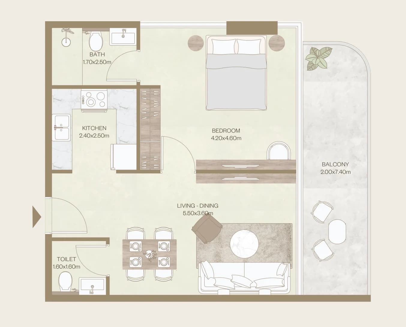 1 BR