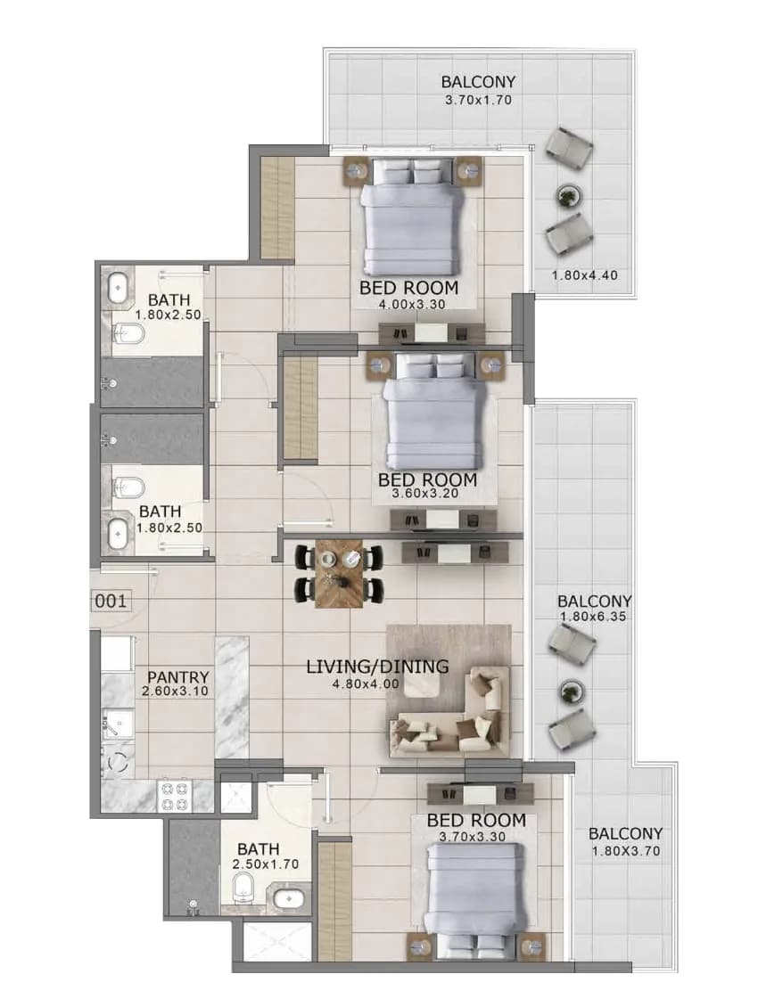 3 BR