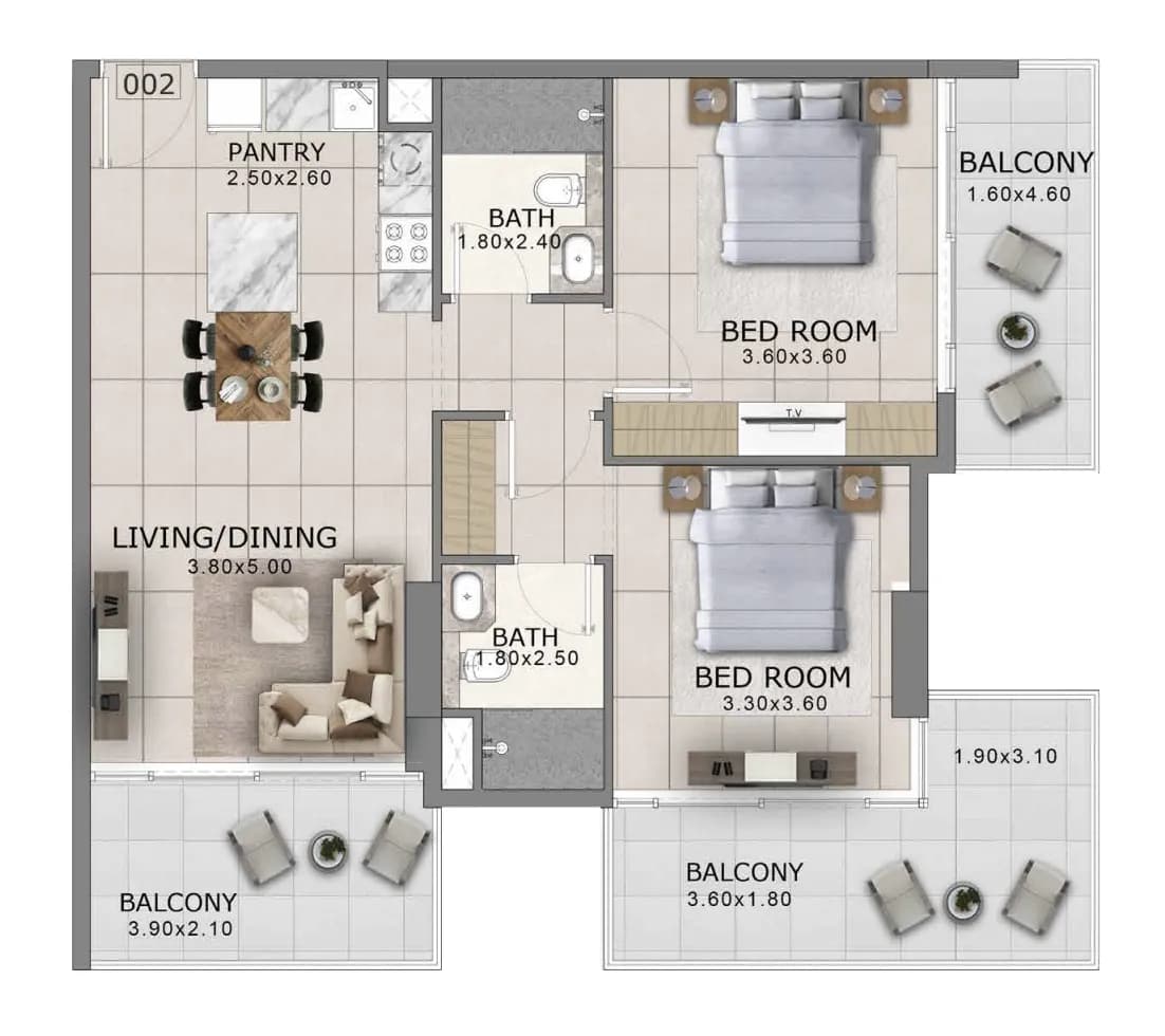 2 BR