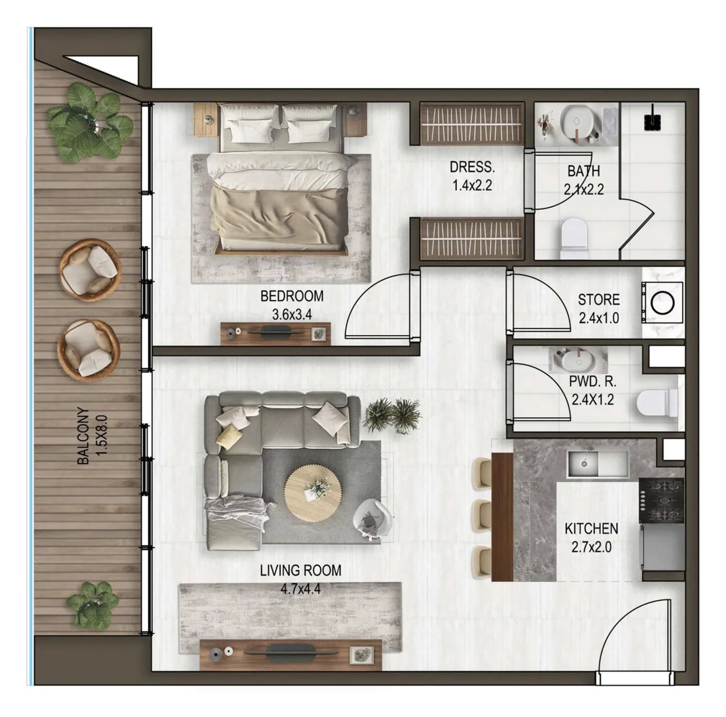 1 BR