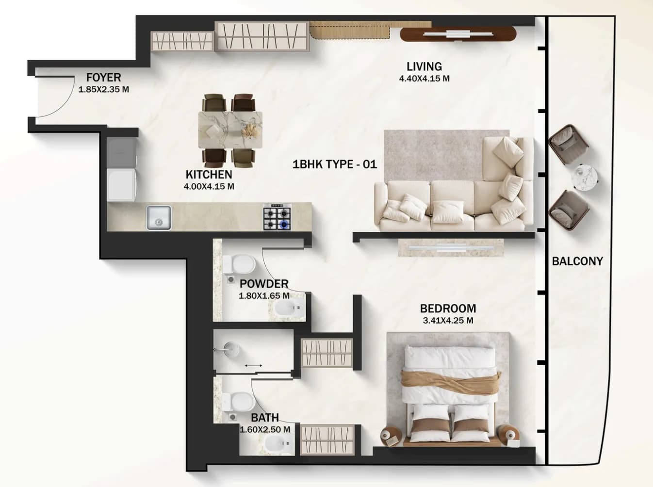 1 BR