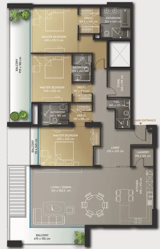 3 BR