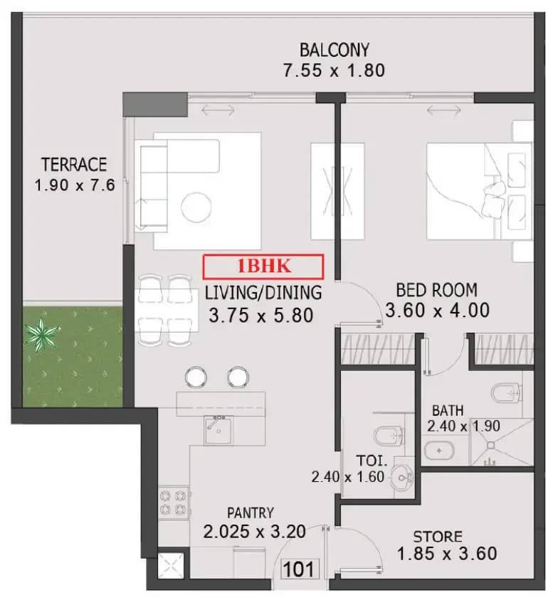 1 BR