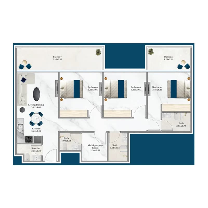 3 BR