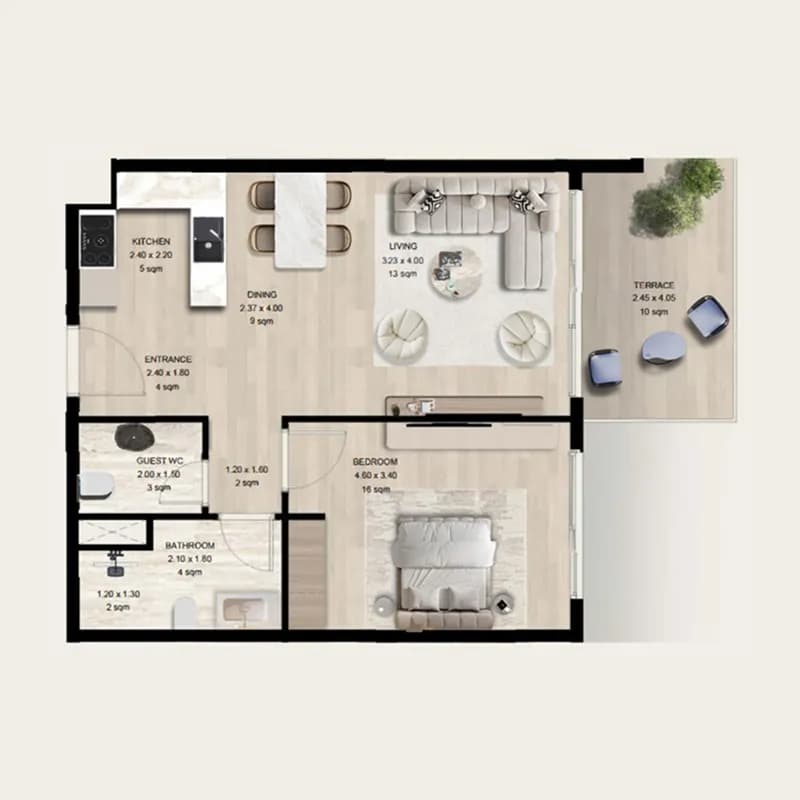 1 BR