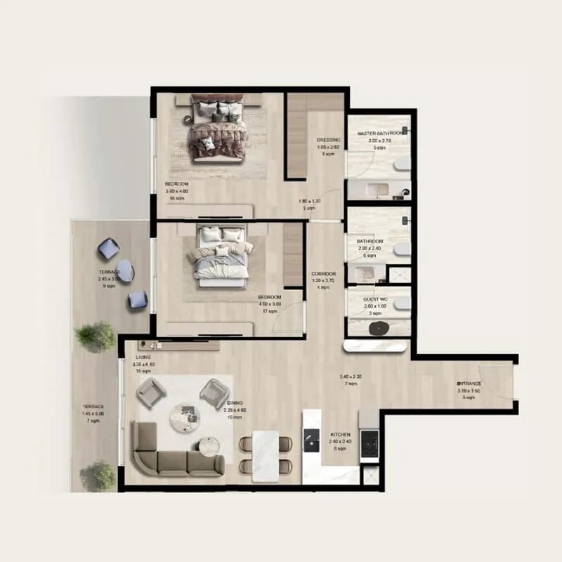 2 BR