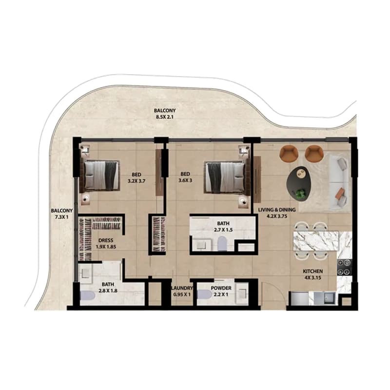 2 BR