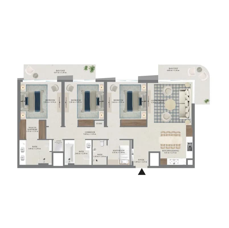 3 BR