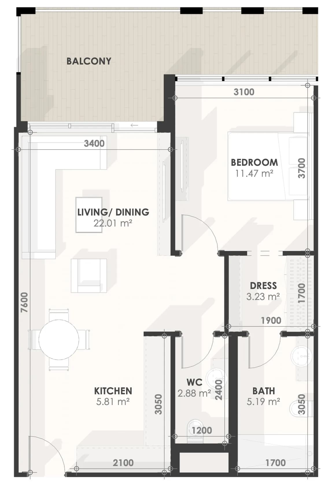 1 BR