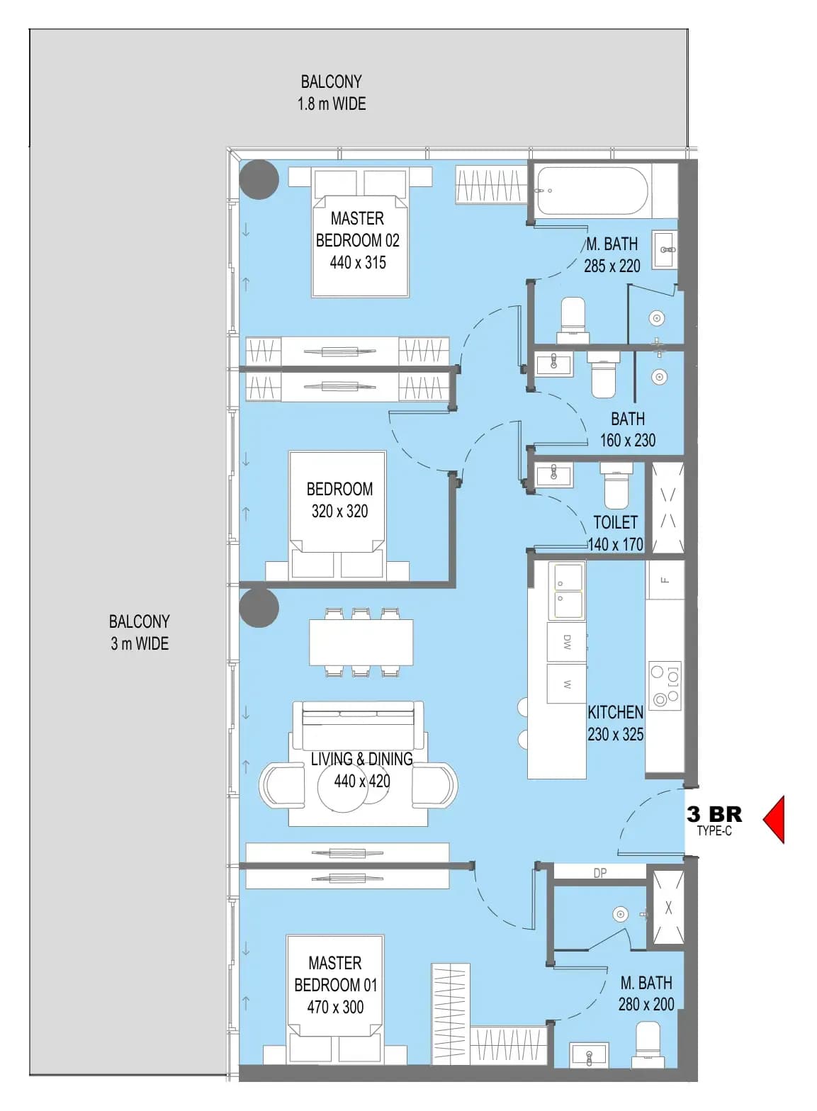 3 BR