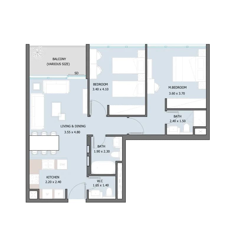 2 BR
