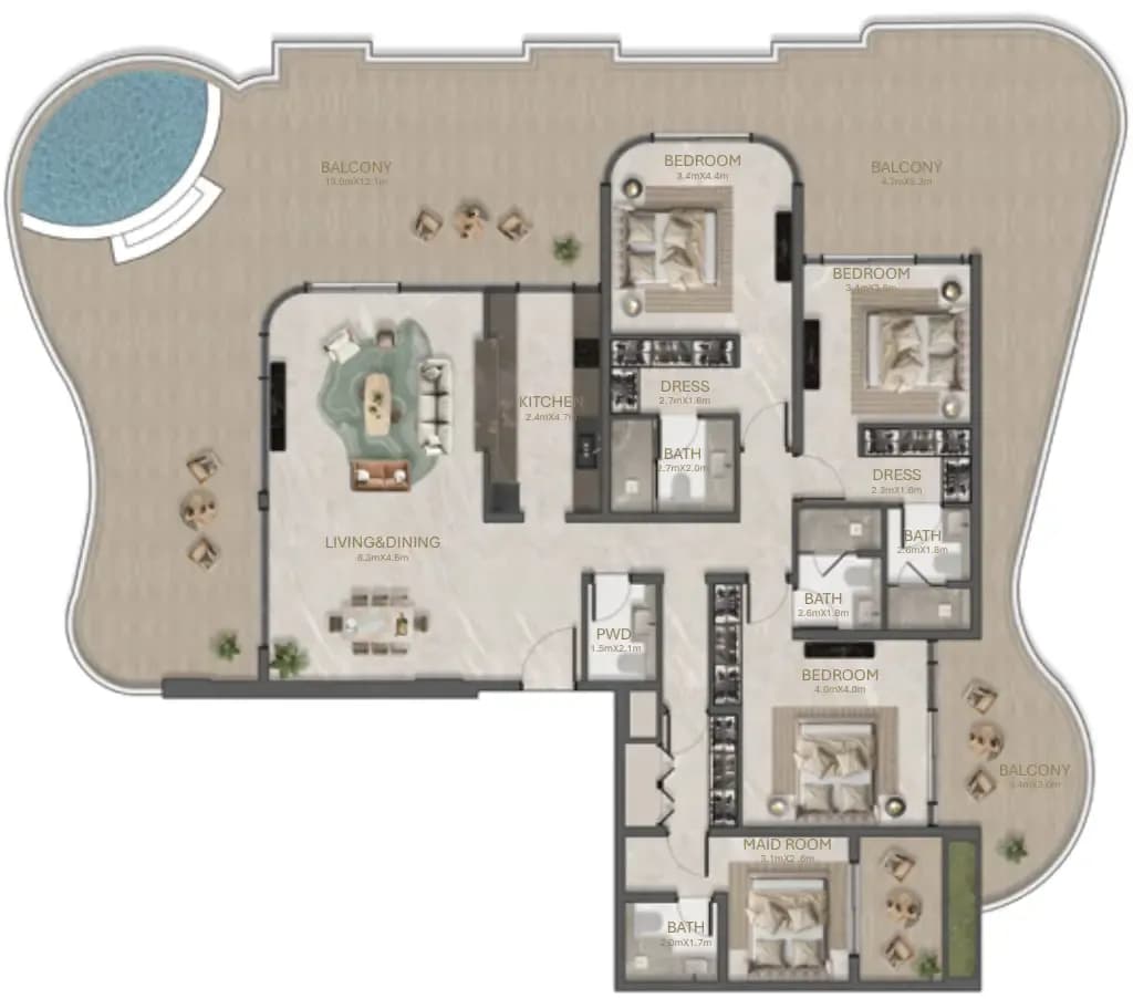 3 BR