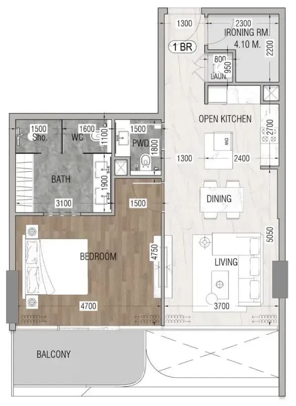 1 BR