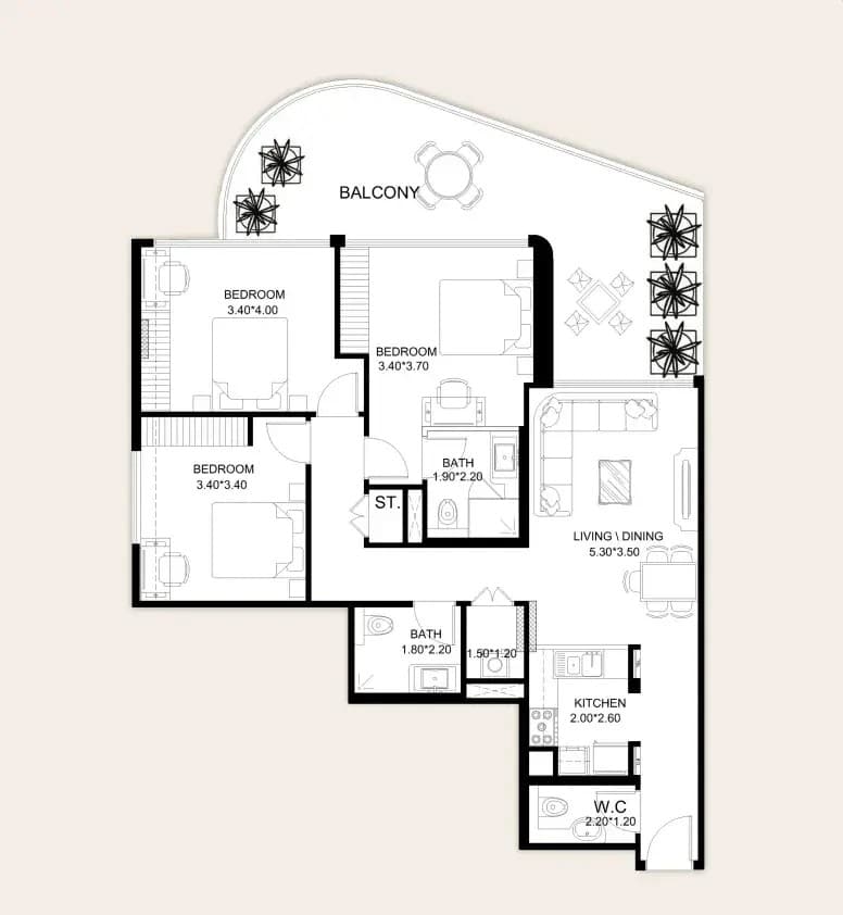 3 BR