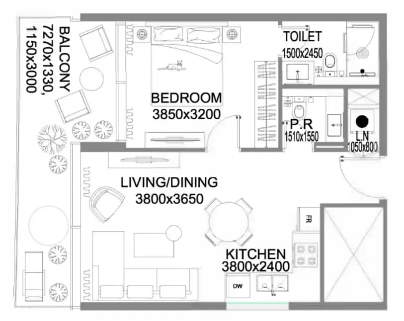 1 BR
