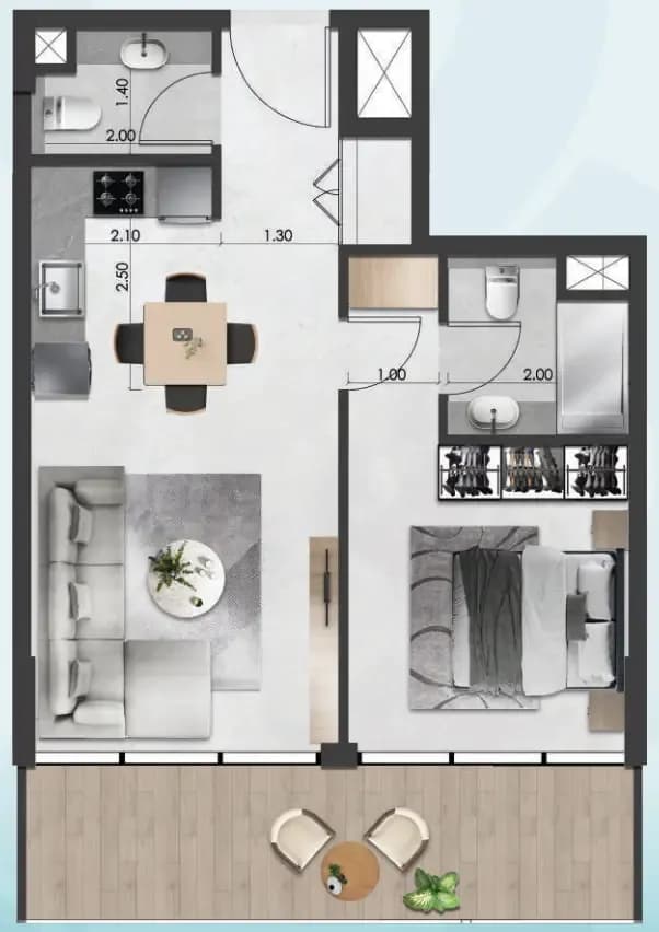 1 BR