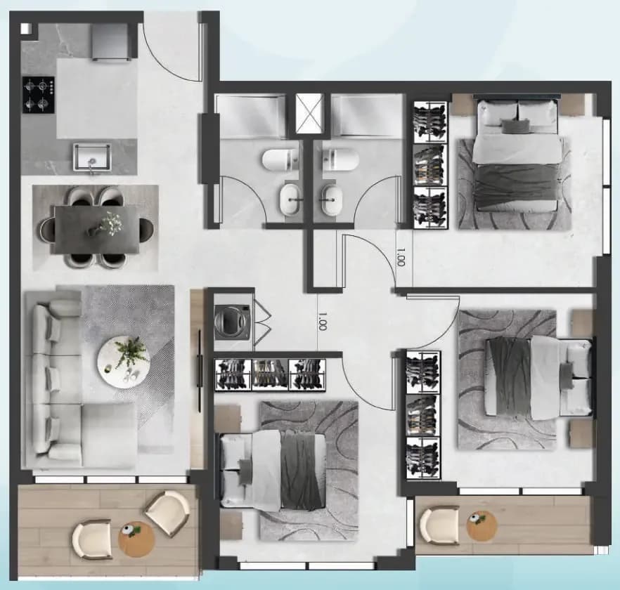 3 BR
