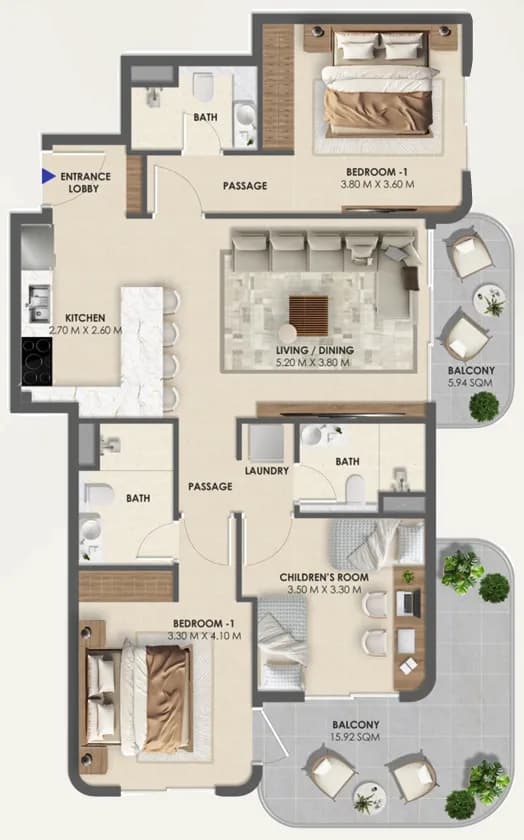 3 BR