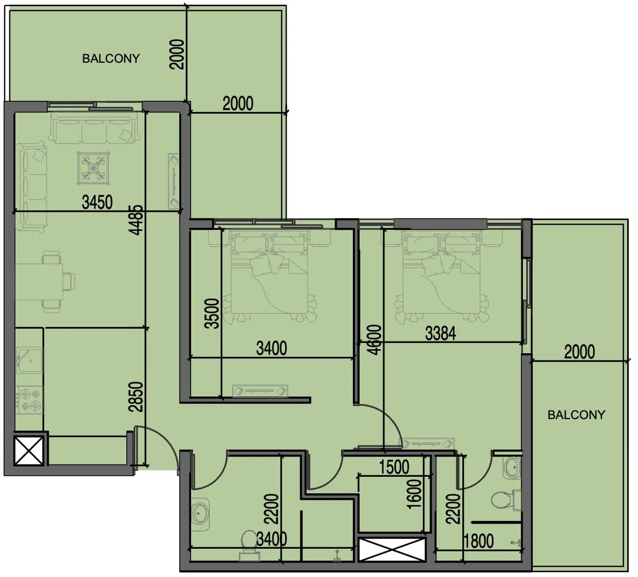 2 BR