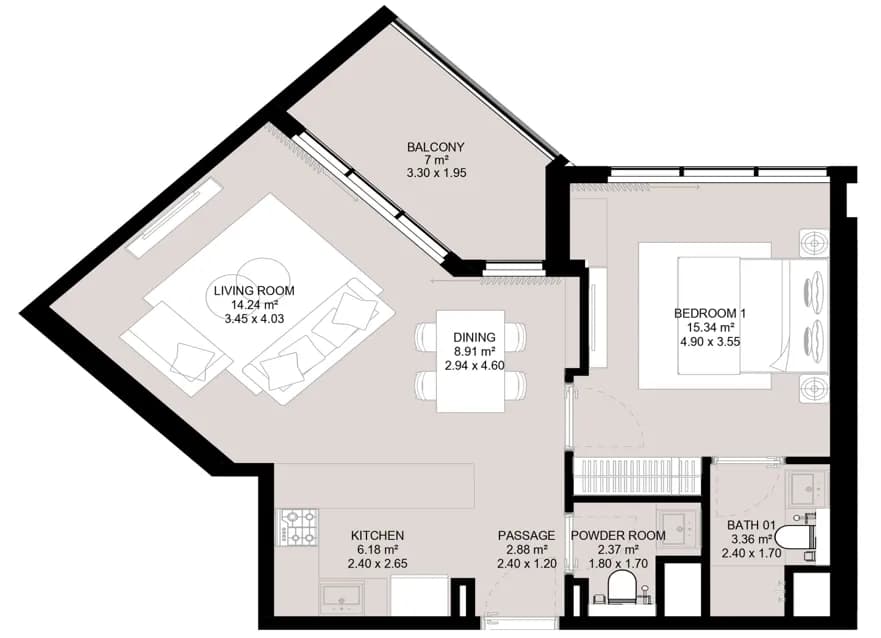 1 BR