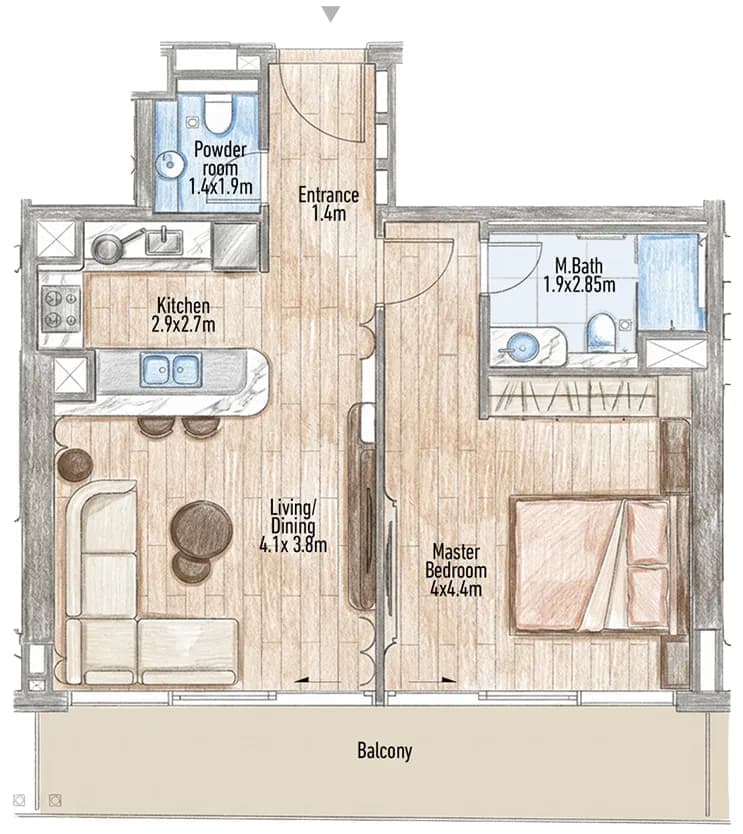 1 BR